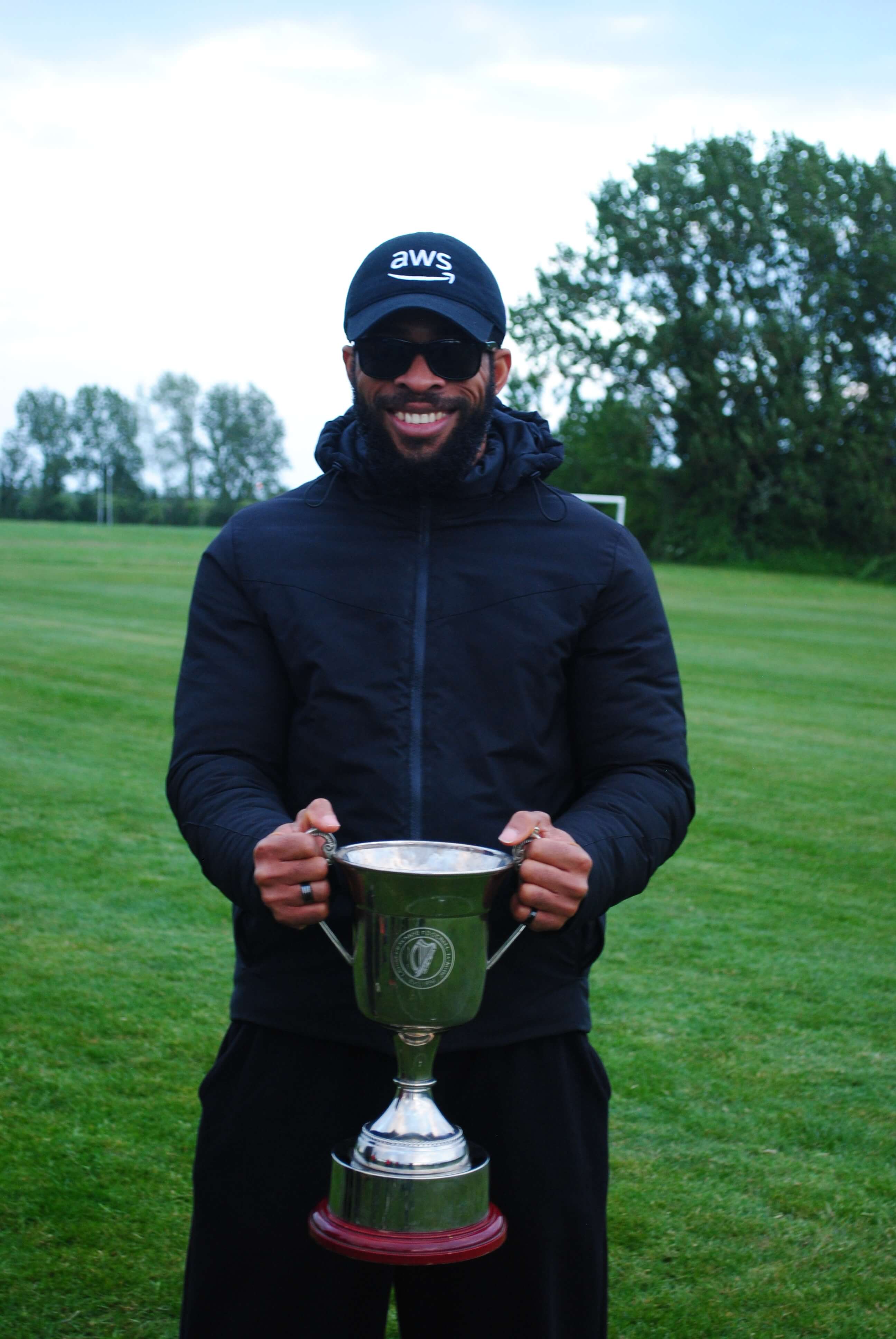 Player with trophy